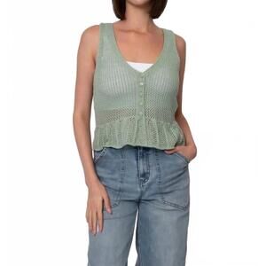 NEW RD STYLE malena sleeveless cardigan in ivy green